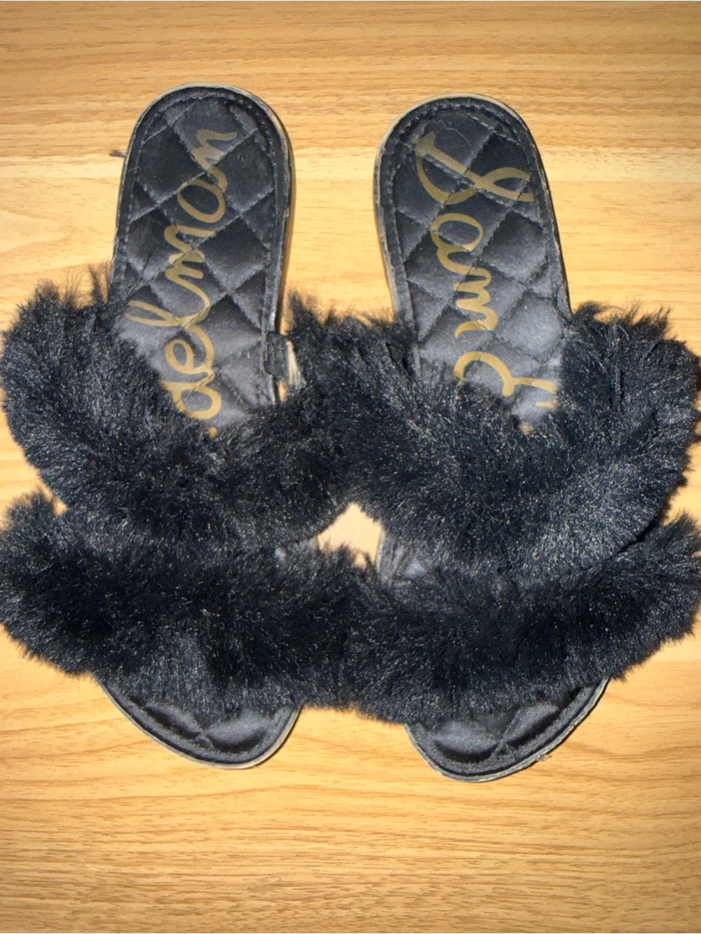 Sam Edelman Black Double Strap Slide Sandals